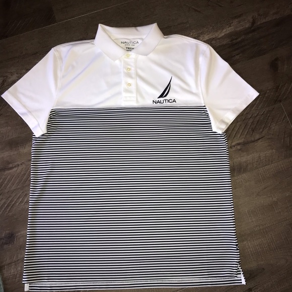 Nautica Mens Tech Pique Polo Xlarge 